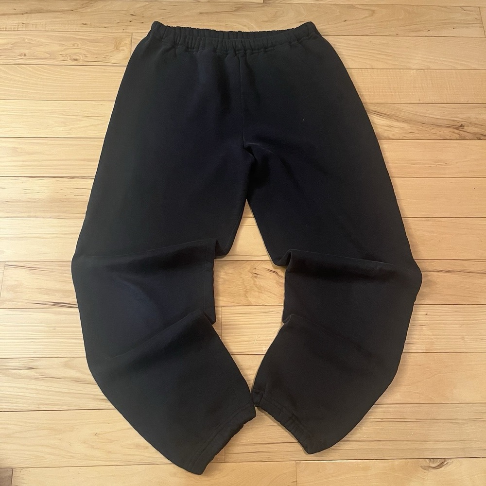 VINTAGE‎ Russell Athletic Pants Small Black Sweatpants Jogger No Drawstring USA